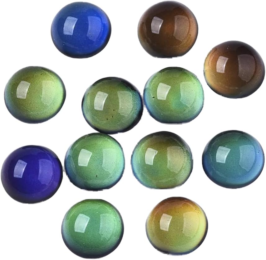 Craftdady Temperature Sensing Color Changing Glass Cabochons Translucent Crystal Mood Cabochons for Pendant Jewelry Ring Cuff Making