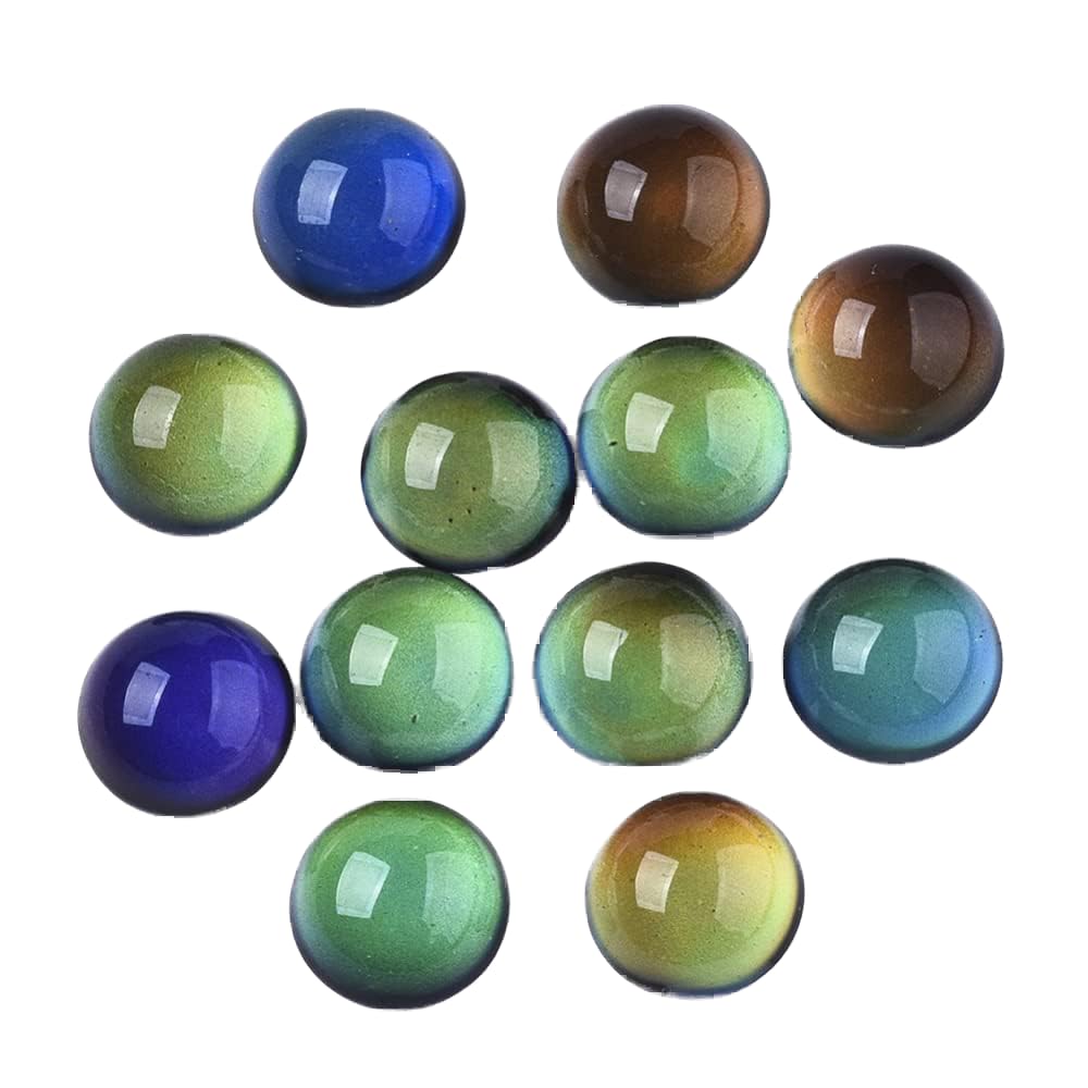 Craftdady Temperature Sensing Color Changing Glass Cabochons Translucent Crystal Mood Cabochons for Pendant Jewelry Ring Cuff Making