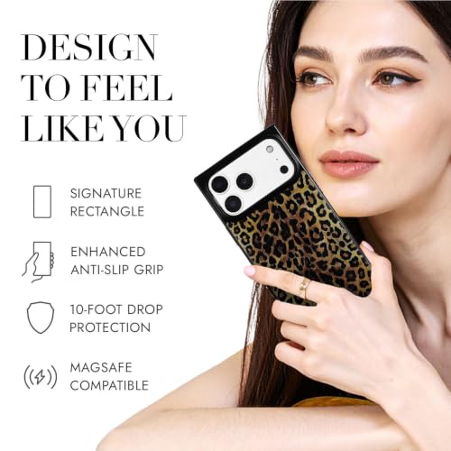 Image of COCOMII Rectangle for iPhone 18 Pro Max /17 Pro Max Case, Amber Leopard