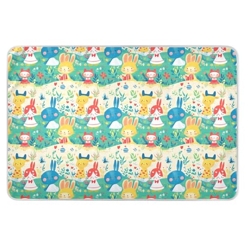 Childish Cartoon Animal Cute Potty Training Pee Pad Soft Absorbent Bed Pad Machine Washable Incontinence Pads for Children Adults Pets , 52