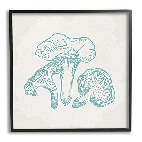 Image of Detailed Mushroom Botanical Specimen, 24 x 24 Inch Framed Giclee Print | Stupell Industries . By Kim Allen . Ready to hang . Cottagecore nature decor . Made in USA