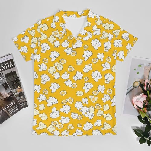 Boys' Classic Polo Shirts Short Sleeve Moisture-Wicking Golf & Tennis Shirts for Youth Teens Popcorn3