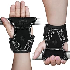 Lifting Wrist Straps for Weightlifting, Double Layer Leather for Weight Lifting Wrist Wraps, Deadlifts, Heavy Powerlifting and Adjustable Wrist Hooks for Strength Training, Gym Workouts Men/Women