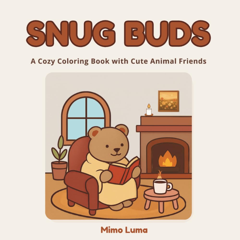 Snug Buds: Libro da colorare cozy con teneri amici animali e momenti rilassanti