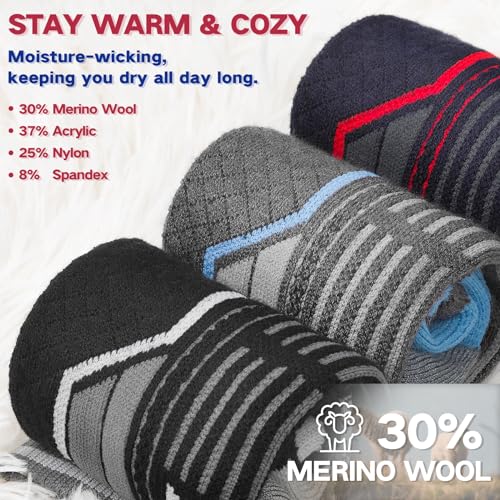 Reamphy 2 Pairs Merino Wool Ski Socks Men Women Compression Snowboard Winter Thermal Socks Knee Socks for Skiing Snow Hiking3