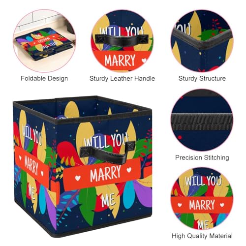 Boîte de rangement pliable en tissu cube 30cm avec poignées pour vêtements - 5