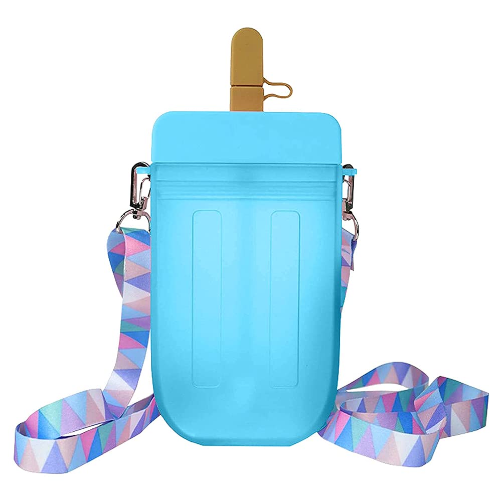 Uposao 300ml Cute Straw Cup New Plastic Popsicle Shape Water Bottle BPA Free Transparent Juice Drinking Cup Suitable for Adult &Children
