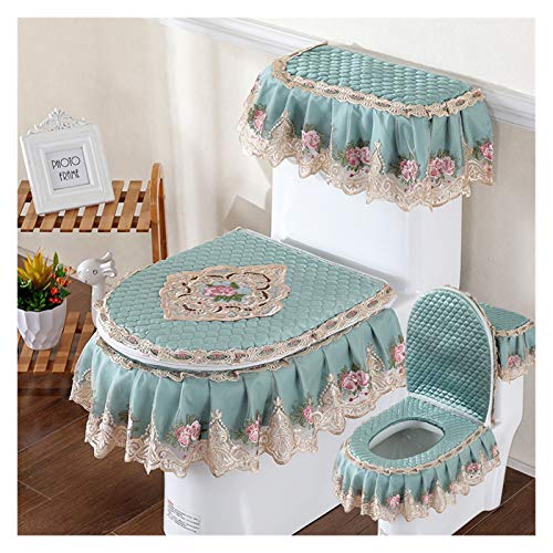 WAYYQX TOILE Sitzbezug Pads Spitze Sitz WC U-Form Europäischer Stil Spitze WC Kissen Dreiteiliges WC Set Abdeckung für… – Bild 5