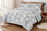 DH DREAMER HOME Colcha Boutis con Diseño Selva + 2 Funda Cojin 50x70 cm - Cubrecama Ligera Fina Entretiempo Extra Suave y Transpirable (Cama 135, 220x260cm)