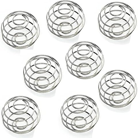 Pack of 8 Stainless Steel Protein Shakers, Stainless Steel Mixing Ball Protein Mixer Sport Fitness Shaker Protein Shaker Bottle Cup Wire Whisk for Protein Blended Drinks Cover