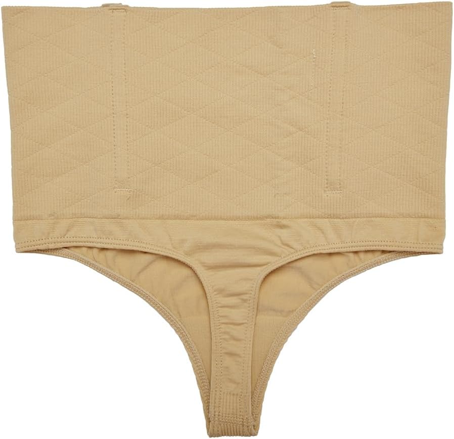 Thong Shapewear Tummy Control Underwear for Women Waist Cincher Girdle Seamless Shaping Thong Panties Body Shaper Beige - Image 7
