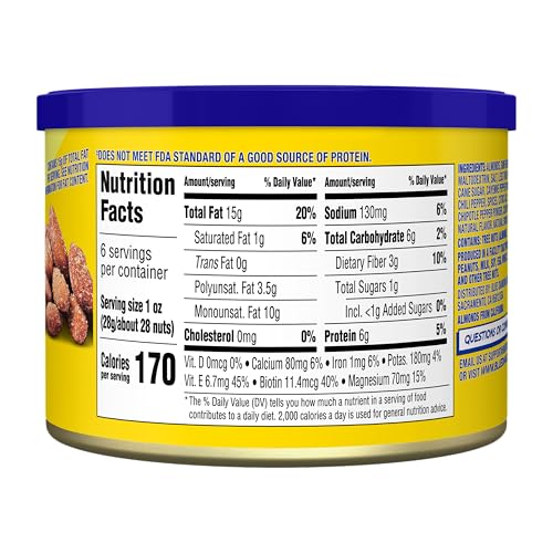 Image of Blue Diamond Almond Elote Style Mexican Street Corn Flavored Snack Nuts, Non-GMO, Kosher, No Gluten Ingredients or Artificial Flavors, Great Size for On-The-Go, Lunch, Kids and Adults, 6 oz. can (Packaging may vary)