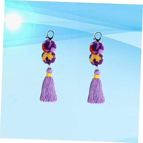 Miniatura 6 de AOKWAWALIY 2pcs tassel keychain fluffy keychain backpack keychains Funny Key Chain Tassels Keyring Tassels Keychain
