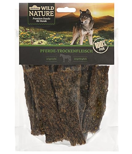 Dehner Wild Nature Hundesnack, Premium Hundeleckerli glutenfrei / getreidefrei, Kausnack für Hunde, Pferde-Trockenfleisch, 200 g