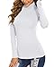 Mock Neck Tops for Women Elastic Soft Long Sleeve Slim Fitted Shirts Basic Casual Lightweight Thermal Undershirts White Large