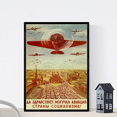 Nacnic Affiche vintage Affiche originale de propagande de l'aviation russe .. Taille A3