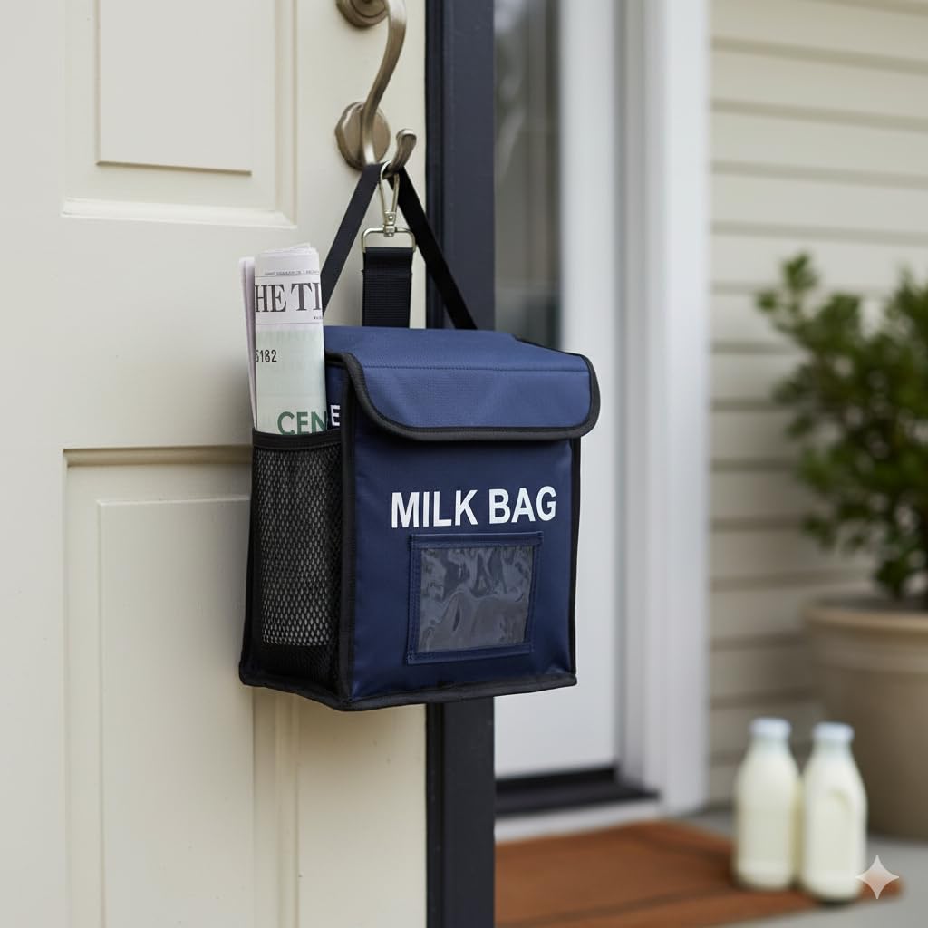 MOHREE Milk bag for door hanging,Milk basket for main door, Milk box for outdoor gate metal, Newspaper holder for gate,food packet box for home apartment delivery