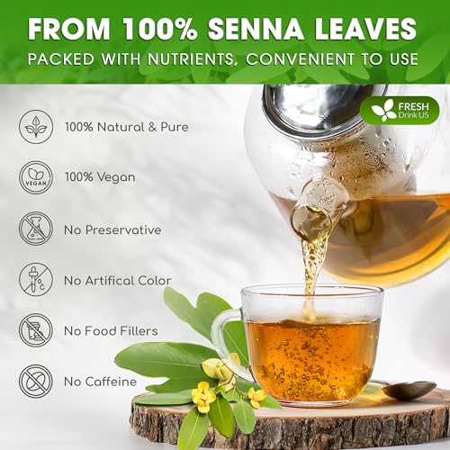 Image of FreshDrinkUS, Premium 16oz Senna Leaf Powder, 100% Natural and Pure from Senna Leaves, No Additives, No Gluten, No Sugar, Vegan
