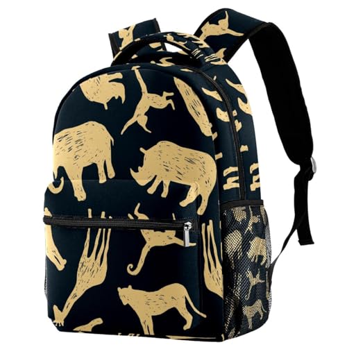 Sac à dos d'école anti-déchirure à motif animaux africains pour ados et femmes