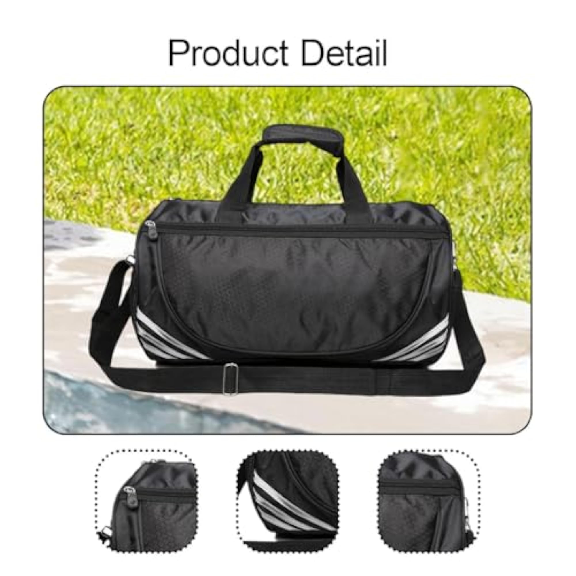 Sleek Silver Barrel Shoulder Travel Gym Bag