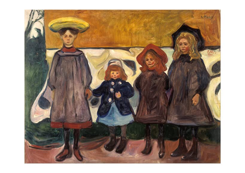 Poster Quatre filles d'Edvard Munch encadré petit format idéal pour habiller un bureau