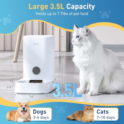 PAWGETHER® Gravity Cat Feeder, Self-Dispensing Dog Food Dispenser, Pet Food Station 1 Gallon/3.5L Capacity Automatic Pet Feeder Cat & Dog Food Bowl, Easy to Fill - Image 6