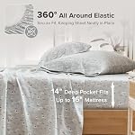 Comfort Spaces Draps 100% Coton Queen, Respirants, Draps en Coton Naturellement Froids, Draps de Lit Doux avec Poche Élastique de 14" S'adapte aux Matelas jusqu'à 16", Ensemble de Draps Toutes Saisons, Lama Multi 4 Pièces