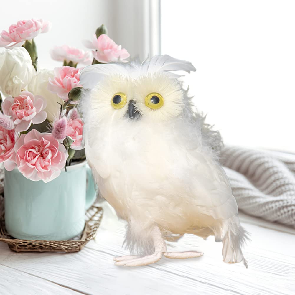 Amazon.com: Simulated Feathered Owl Plush Foam Artificial White