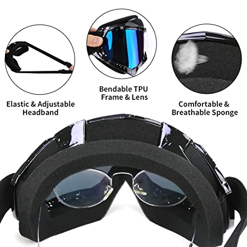 image for JAMIEWIN ATV Goggles Dirt Bike Motorcycle Motocross UTV MX OTG Offroad