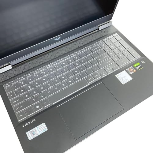 Image of Oaky Keyboard Cover for 2024 2023 HP Victus 15.6 inch FHD Gaming Laptop 15-FA , 15-FB Series & HP Victus 16.1 inch Waterproof Dust-Proof Ultra Thin Keyboard Skin Protector - TPU Clear