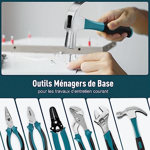 Sundpey Boite a Outils Complete 281 pièces - Caisse a outil pour Hommes et Femmes Malette Outils Complet Avec Ensemble de Clés à Douille Ensemble de Tournevis Clé Hexagonale Métrique Pinces – vue 4