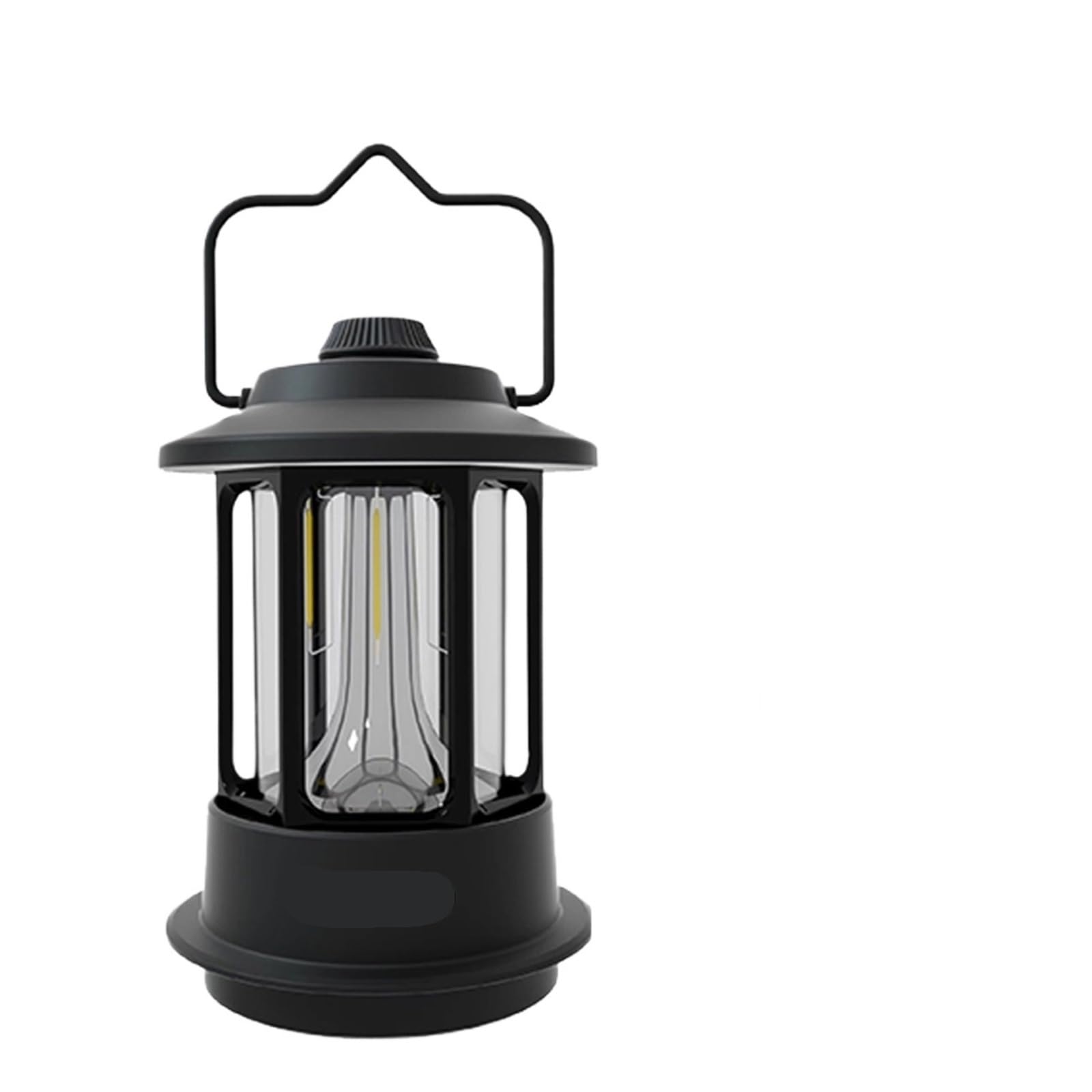 1000 W najjaśniejsze metalowe latarnie wiszące w stylu vintage, ciepłe światło, latarnia kempingowa LED, do ponownego ładowania, lekkie oświetlenie namiotu do użytku na zewnątrz (czarne)