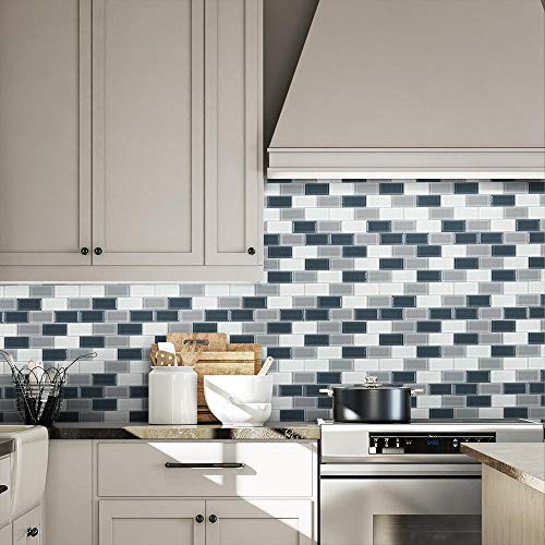 Modern Brick Black Gray White Glossy Handcrafted Glass Mosaic Tile Kitchen Backsplash Bathroom Mto0233 #TOP1