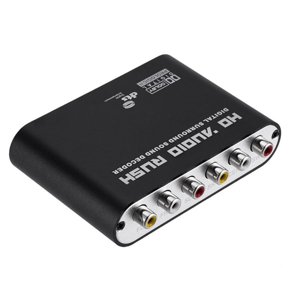 Digital zu Analog 5.1 Audio Decoder Verstärker + Glasfaserkabel SPDIF Koaxial zu AC3 Optischer Analog Converter für TV, Einfach zu Bedienen