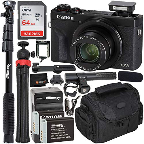 Canon PowerShot G7 X Mark III Digital Camera (Black) Must-Have Starter YouTube Vlogging