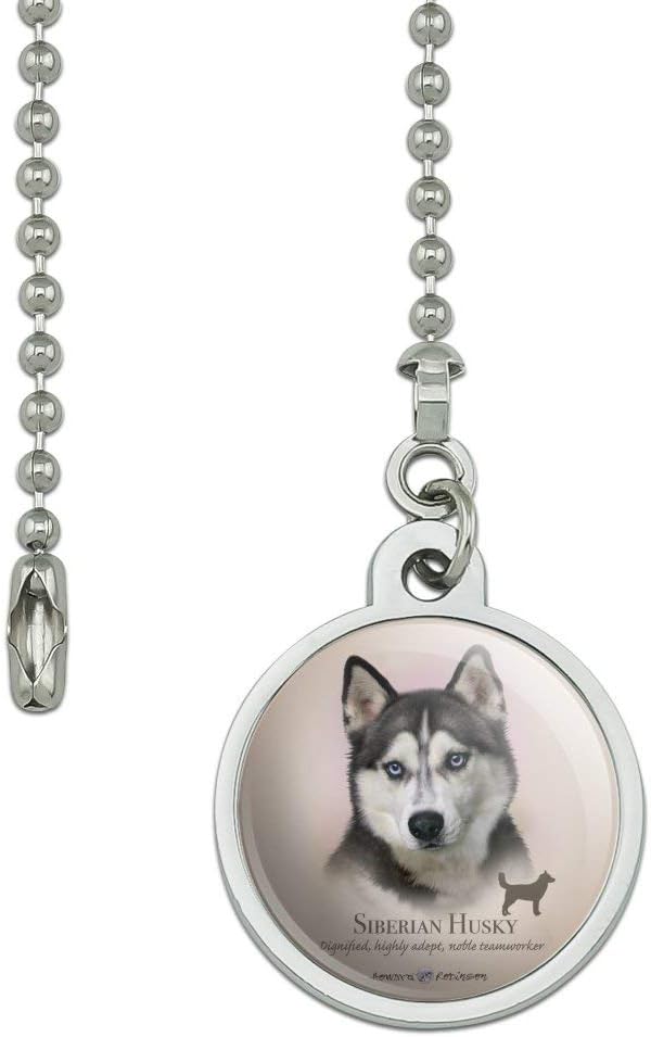 GRAPHICS & MORE Siberian Husky Dog Breed Ceiling Fan and Light Pull Chain