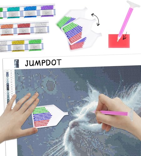 Kit de manualidades para adultos de gato blanco en diamond painting 5D para aliviar el estrés 3