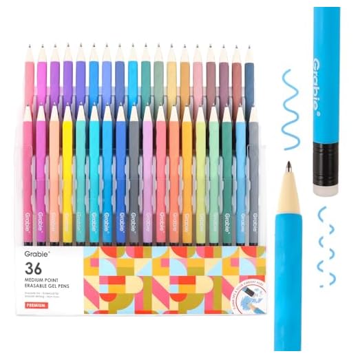 Grabie Erasable Gel Pens, 36 Colors Erasable Pens, Make Mistakes Disappear Colored Pens, Assorted Color Inks for Drawing Writing Planner,Gel Pens for Coloring, Set of 36