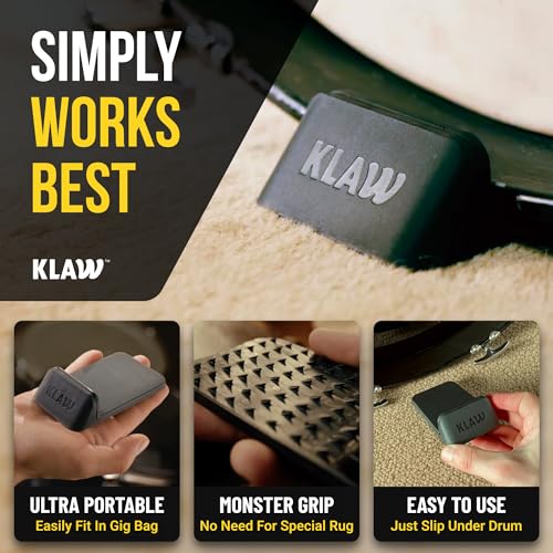 image for KLAW Bass Drum Rug Anchor - Completely Stops Drum Creep | Works on Eve