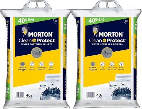 (2 Pack) - Morton Clean & Protect Water Softener Salt Pellets – 40 lb Bags for Water Softener Systems