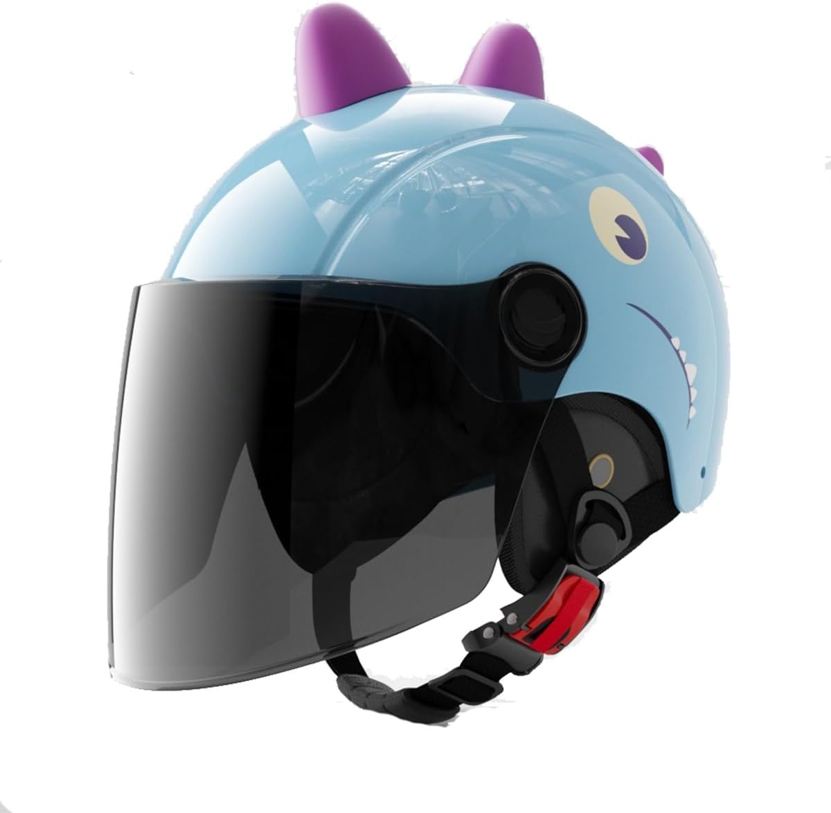 Kids Cute Open Face Motorcycle Half Helmet Summer Cool Children's Helmets Youth Child Cartoon v Motorbike Helmet for Moped Dirt-Bike Helmet Go-Kart 4-14 Ages DOT Approved