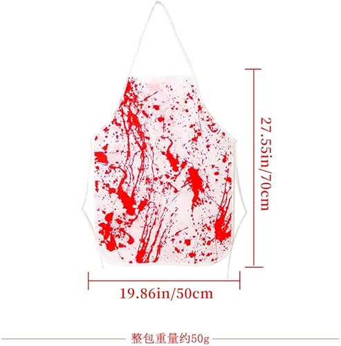 Miniatura 4 de NT-ling Delantal sangriento de Halloween, delantal de terror, estampado de asesinato salpicado de sangre aterradora, accesorios temáticos de
