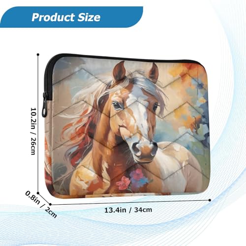 Funda para portátil de 13-14 pulgadas con pintura de caballo miniatura 3