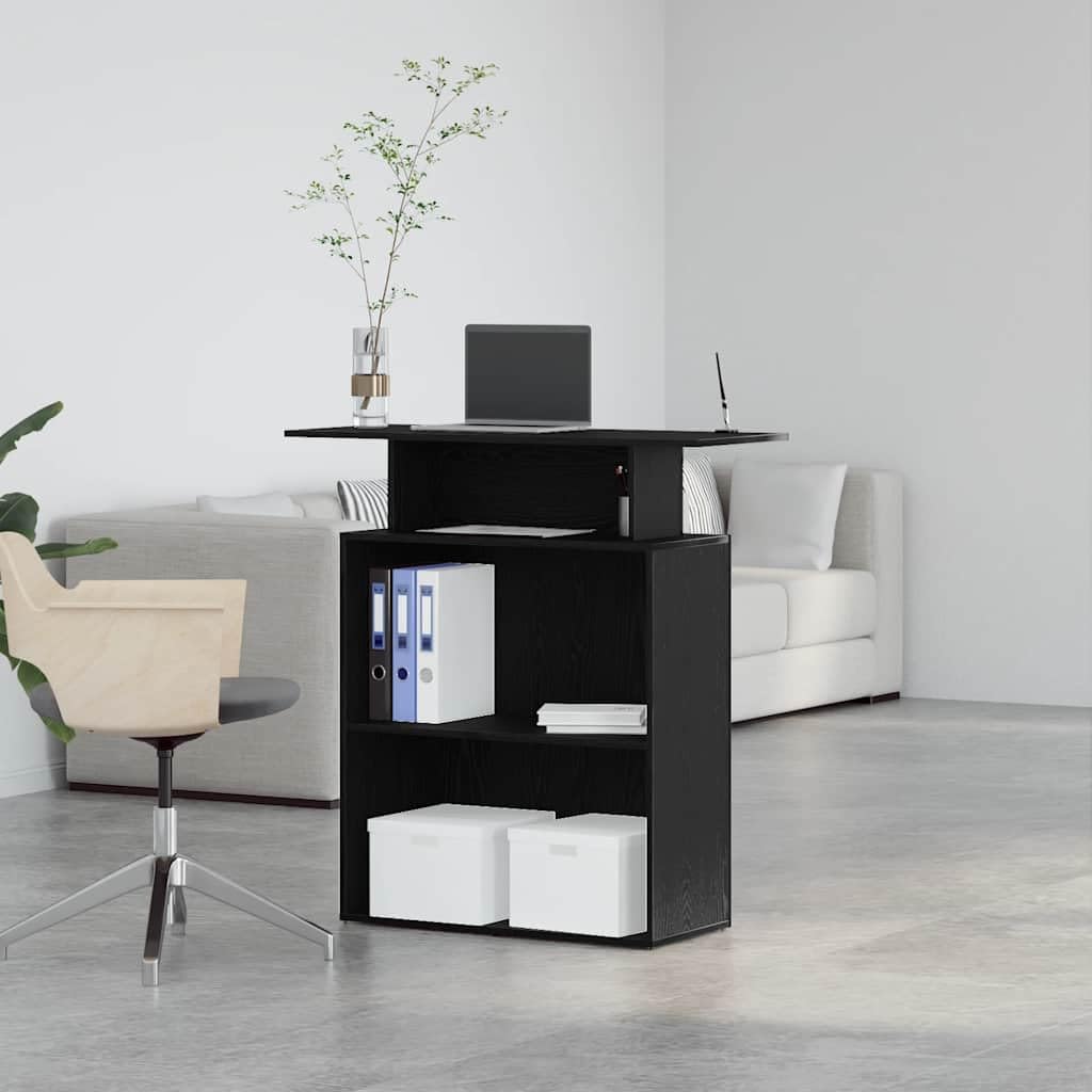 vidaXL Mostrador de recepción Negro 100x40x104 cm Madera de ingeniería