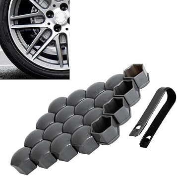 20PCS Lug Nut Covers for Ford Fiesta/Fiesta Zetec S/Fiesta Mountune/Fiesta St 2000-2023 2024, Rust Proof Hex LugNut Covers with Removal Tool, Wheel Nuts Caps for Wheel Bolts Protection and Decoration