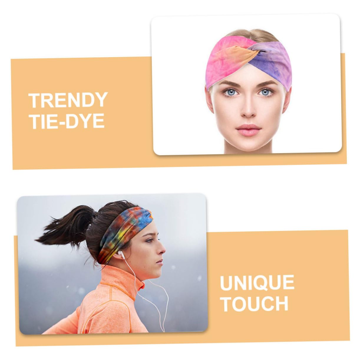 Beavorty 16 Pz fascia sportiva bandana bandane cinghia yoga Fascia per yoga headband cravatta tintura fasce larghe per fitness da corsa da basket poliestere