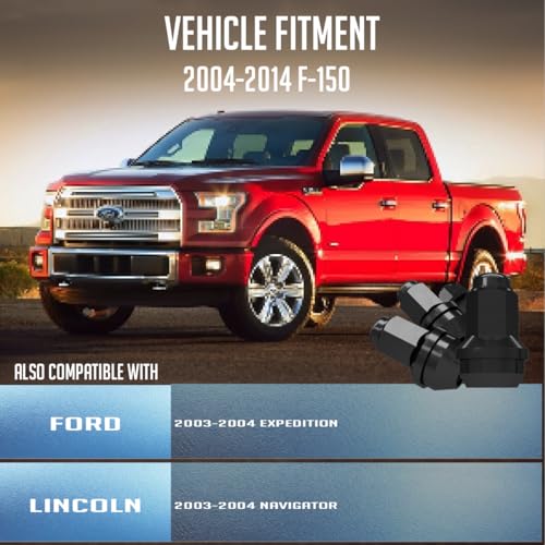 Image of Wheel Accessories Parts 24 Pcs M14x2 Thread OEM Style Lug Nuts 2.125 inch Long Black 13 /16 inch 21mm Hex Fits Ford Expedition F-150 | Lincoln Mark LT Navigator 4L3Z-1012-A |611-288