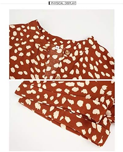 BROVAVE Women's Summer Polka Dot Print Shirt Dress Vintage Short Sleeve Button Down Midi Dress - Image 5