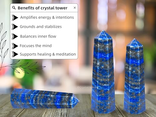 Image of Certified Lapis Lazuli Crystal Tower Obelisk Point For Chakra