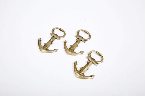 Miniatura 5 de 30 piezas de abrebotellas de ancla de bronce náutico con tarjeta de escolta y bolsas transparentes para recuerdos de boda, baby shower, regalos de